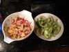 Ahi sashimi Avo slices spicy fruit salsa.JPG